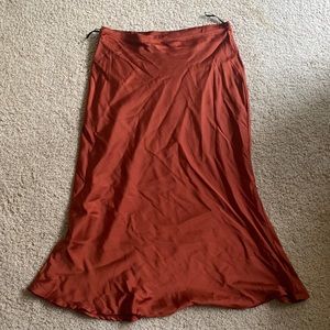 Satin midi skirt
